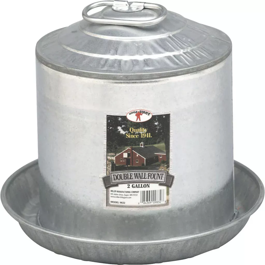 Little Giant Double Wall Poultry Fountain, 2 Gallon