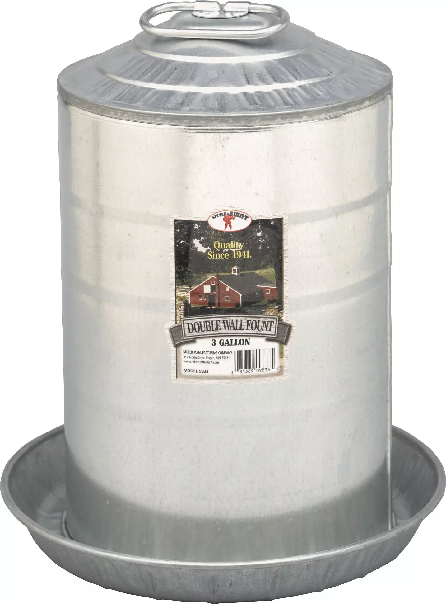 Little Giant Double Wall Poultry Fountain, 3 Gallon