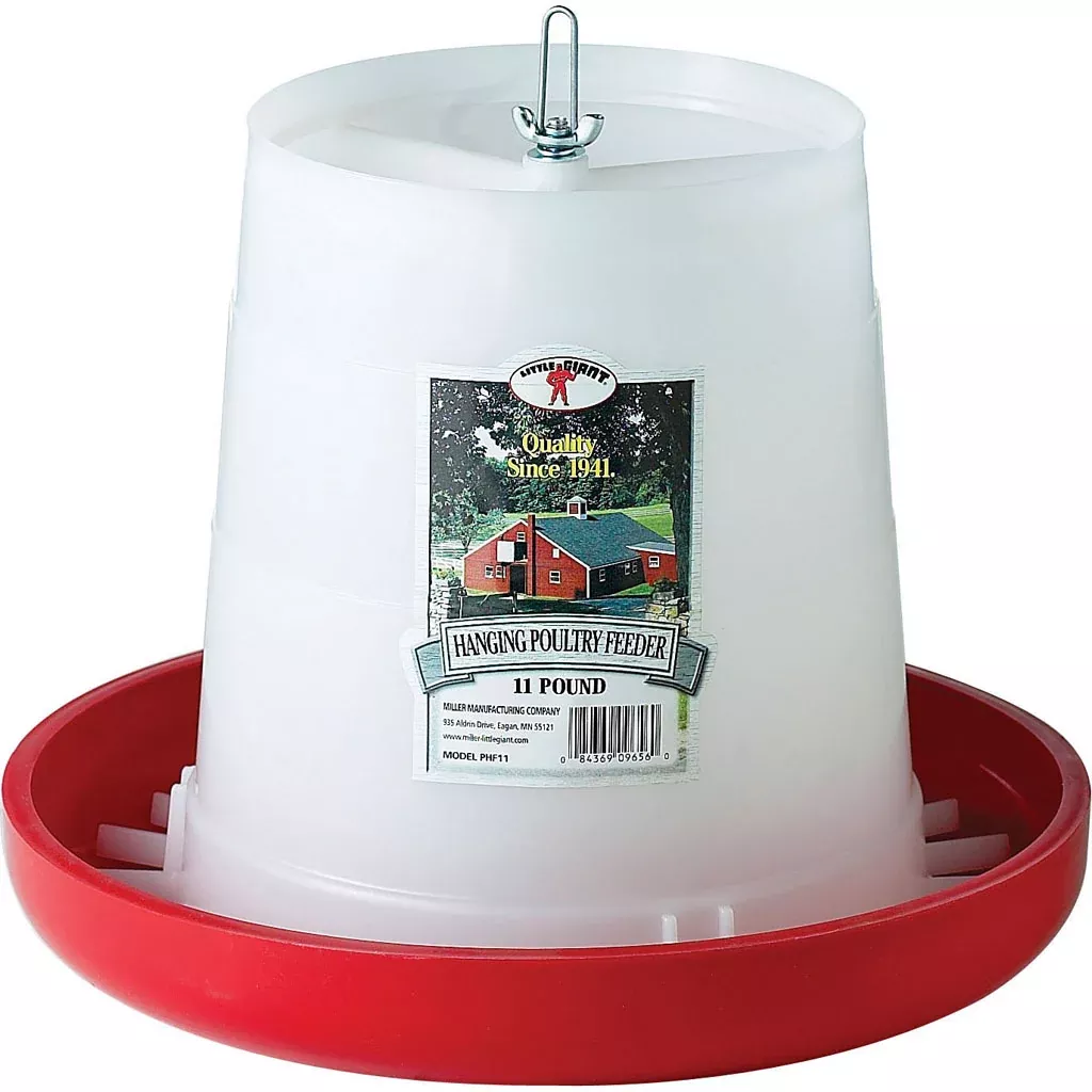 Little Giant Plastic Hanging Poultry Feeder, 11 lb, Red
