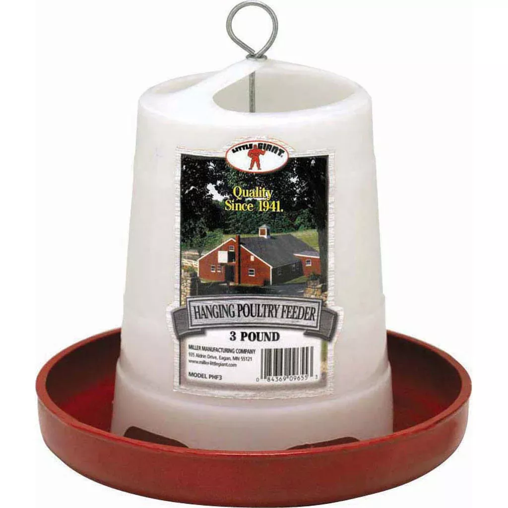 Little Giant Plastic Hanging Poultry Feeder 3 LB Red