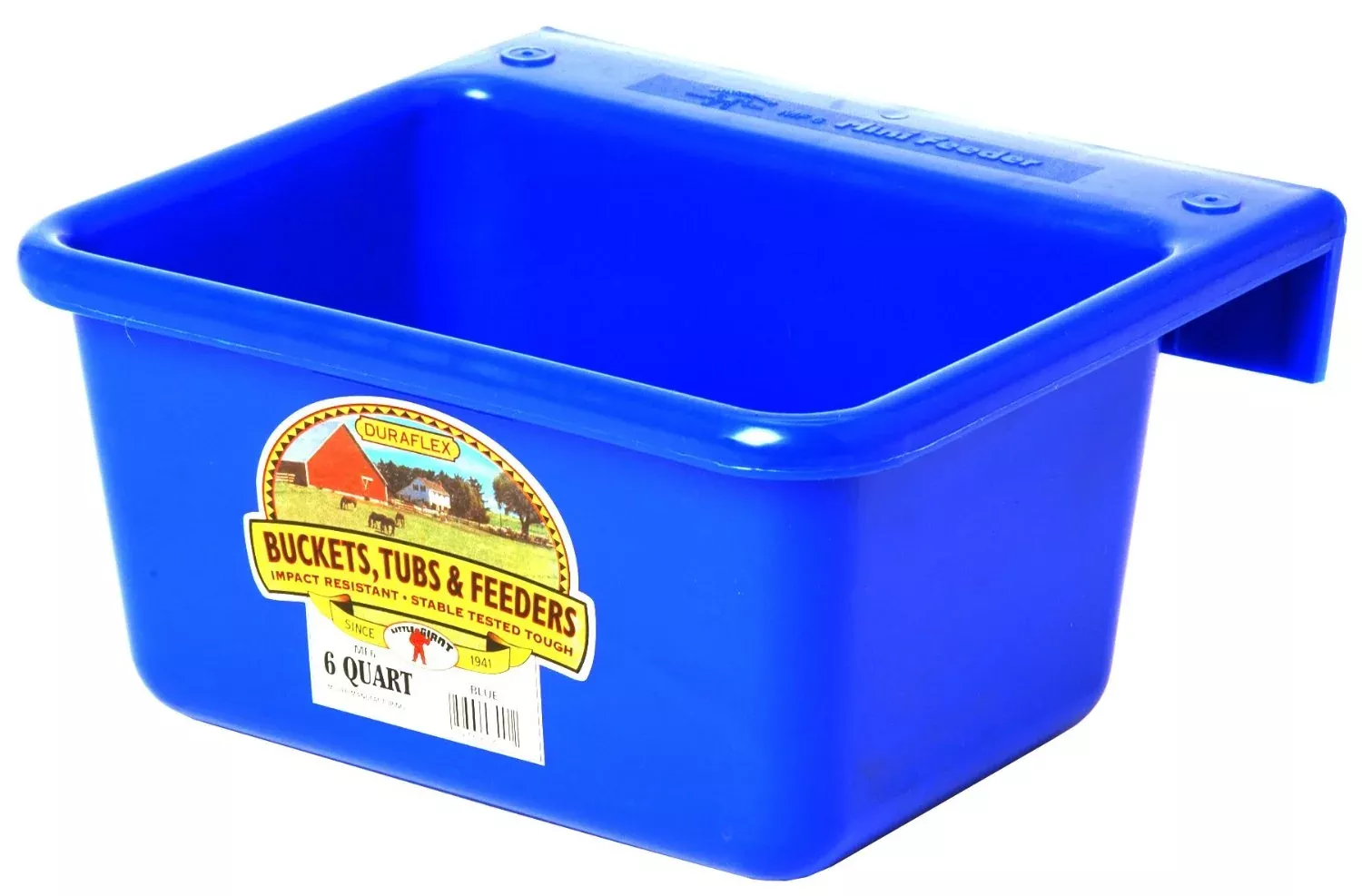 Little Giant Plastic Hook-Over Mini Feeder, 6 qt, Blue
