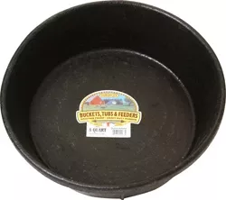Little Giant Rubber Feed Pan, 8 qt – Black