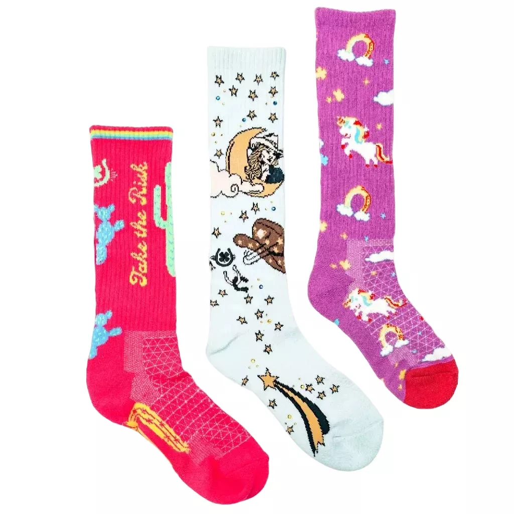 Lucky Chuck 3 Pack Outlaw Dreamers Performance Crew Socks