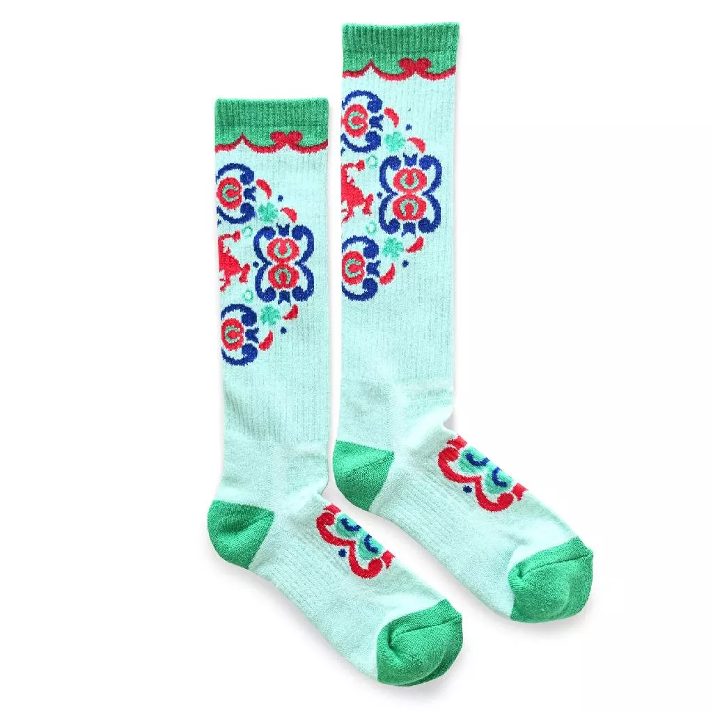 Lucky Chuck Ranch Glam Teal Performance Crew Socks