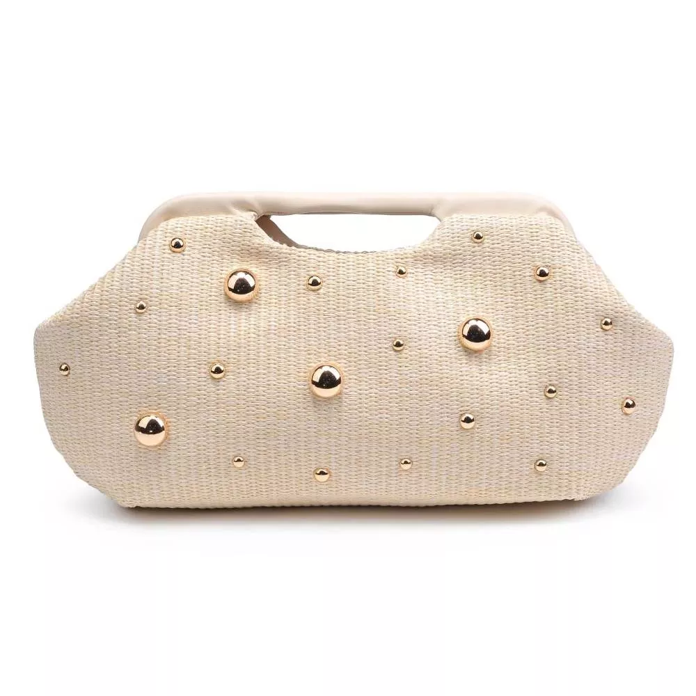 Mallory Studded Clutch - Ivory