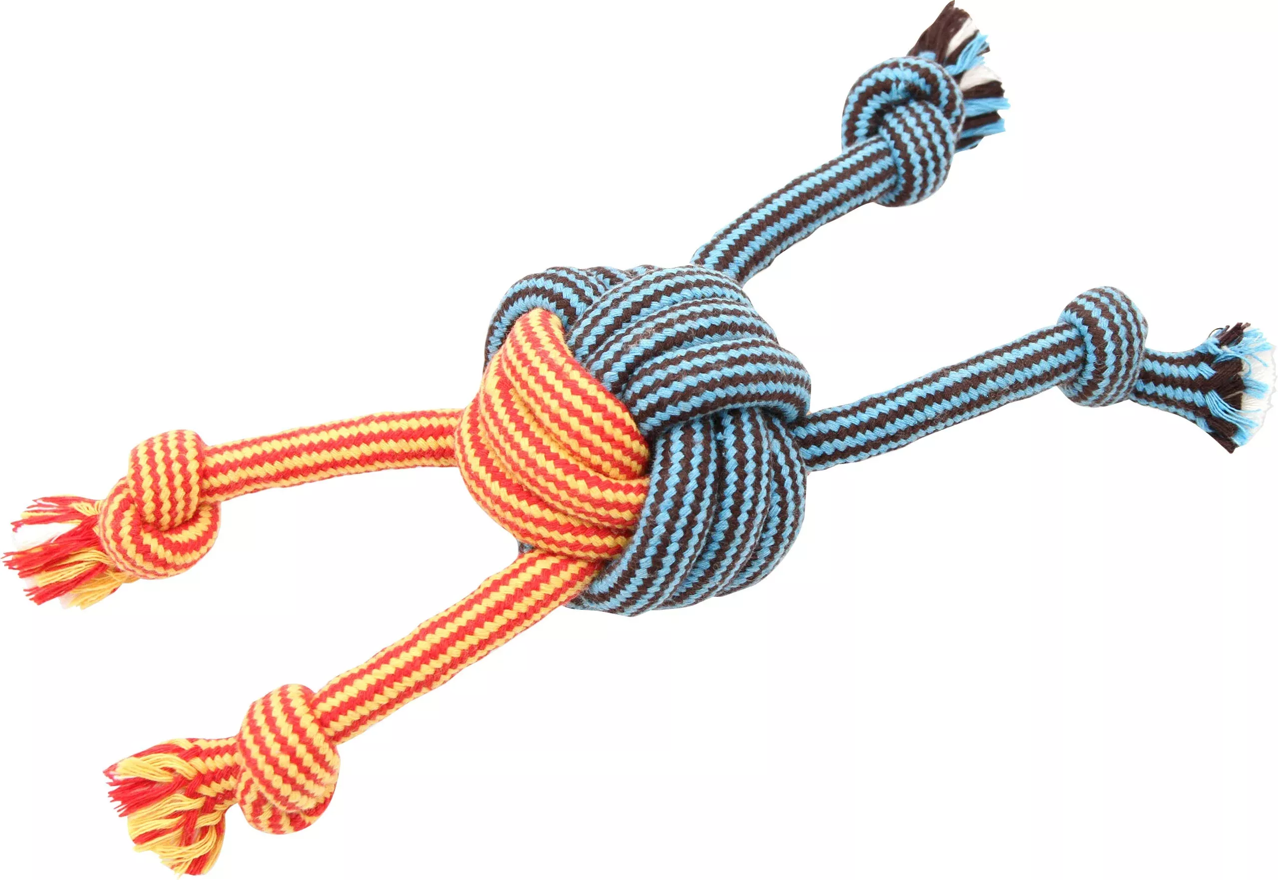 Mammoth Extra Monkey Fist Rope Dog Toy with 4 Ends Blue/Orange Small
