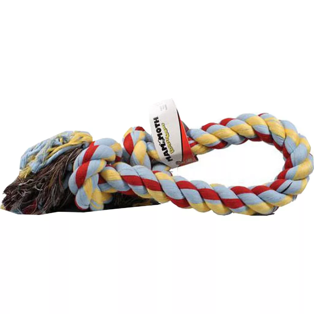 Mammoth Flossy Chews Color 2-Knot Rope Tug, Multi, 48 in