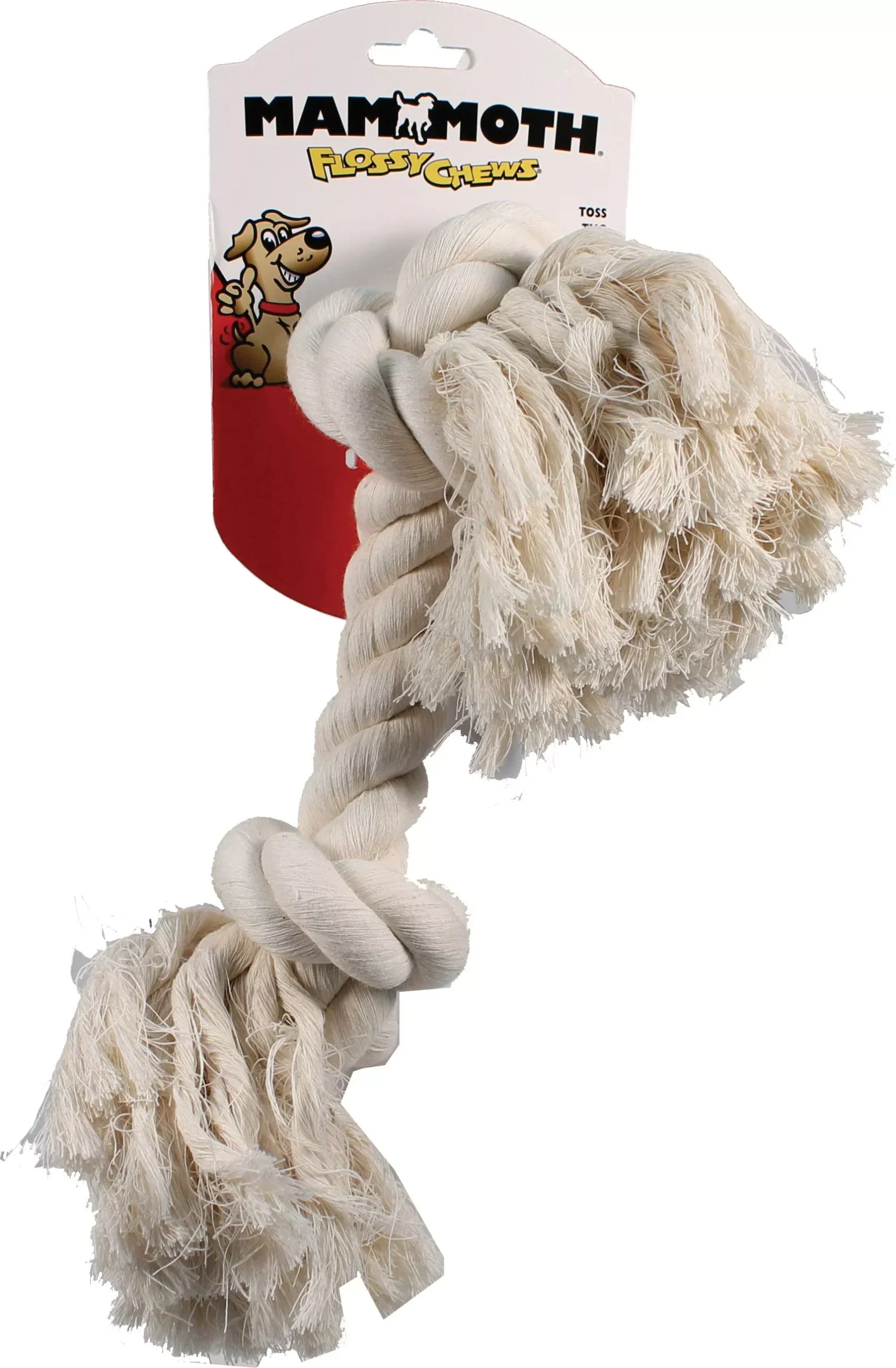 Mammoth Flossy Chews Cotton Rope Bone 16 in White
