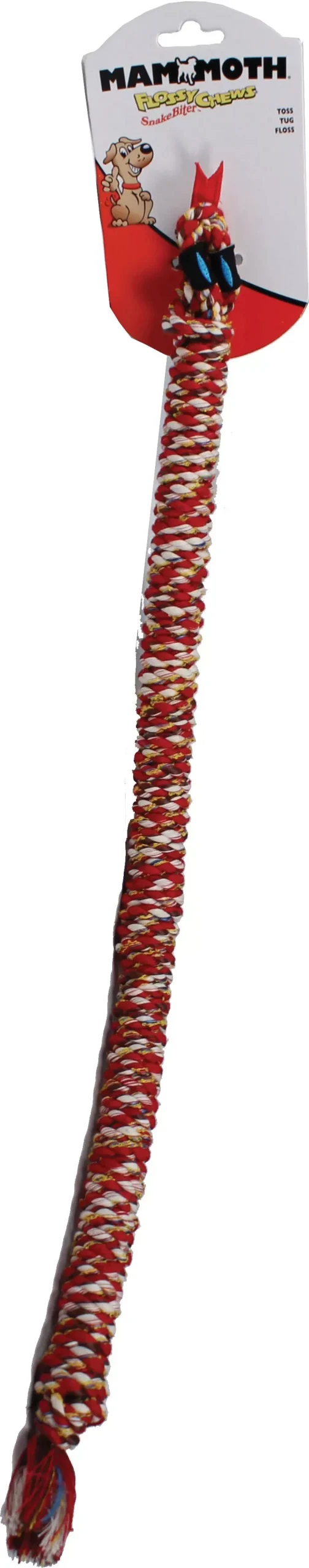 Mammoth Flossy Chews SnakeBiter Colored Rope Dog Toy 26 in