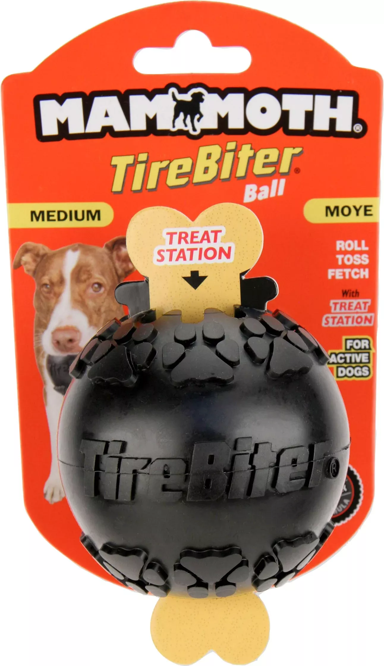 Mammoth Tirebiter Ball with Treat Station Black
