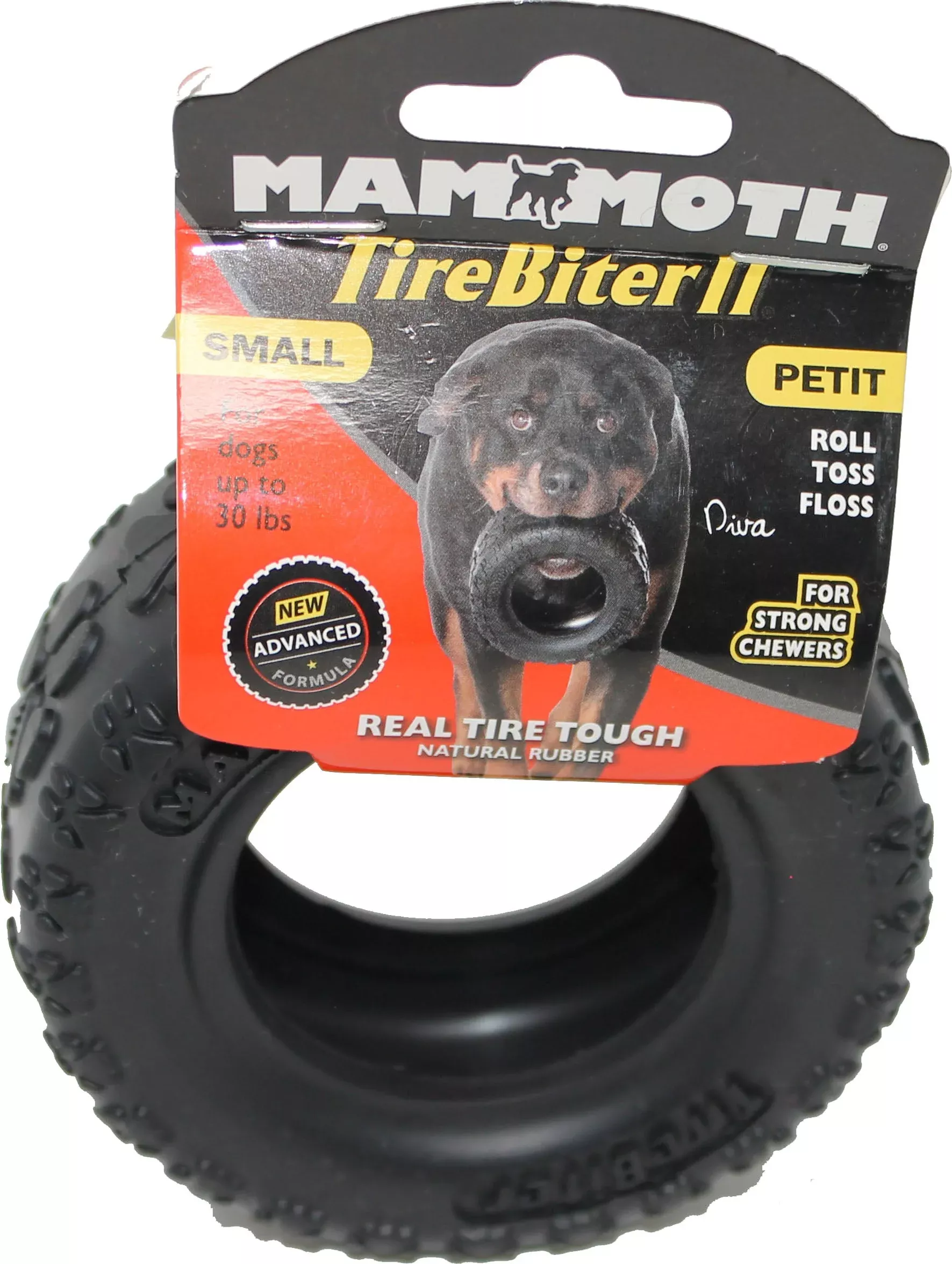 Mammoth Tirebiter II Dog Toy, Black, 3.75 in