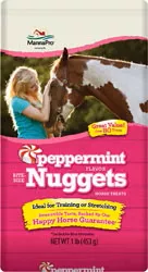 Manna Pro Bite-Size Nuggets Horse Treats, Peppermint, 1 lb