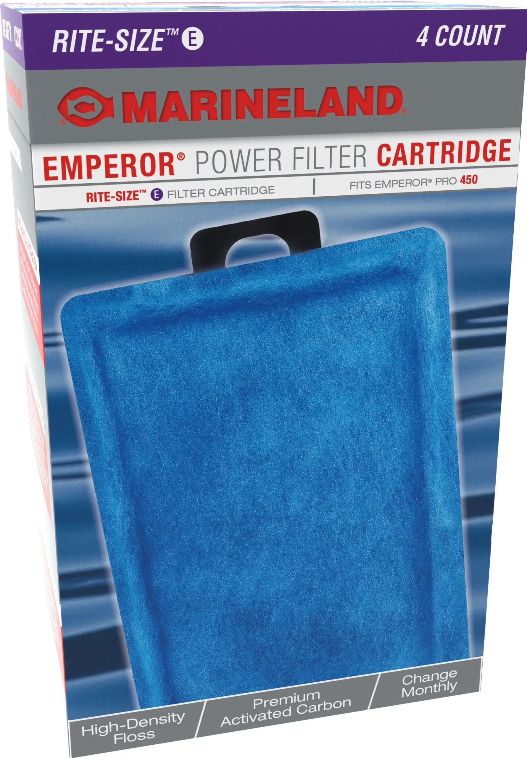 Marineland Emperor Rite-Size Filter Cartridge, Size E 4-Pack
