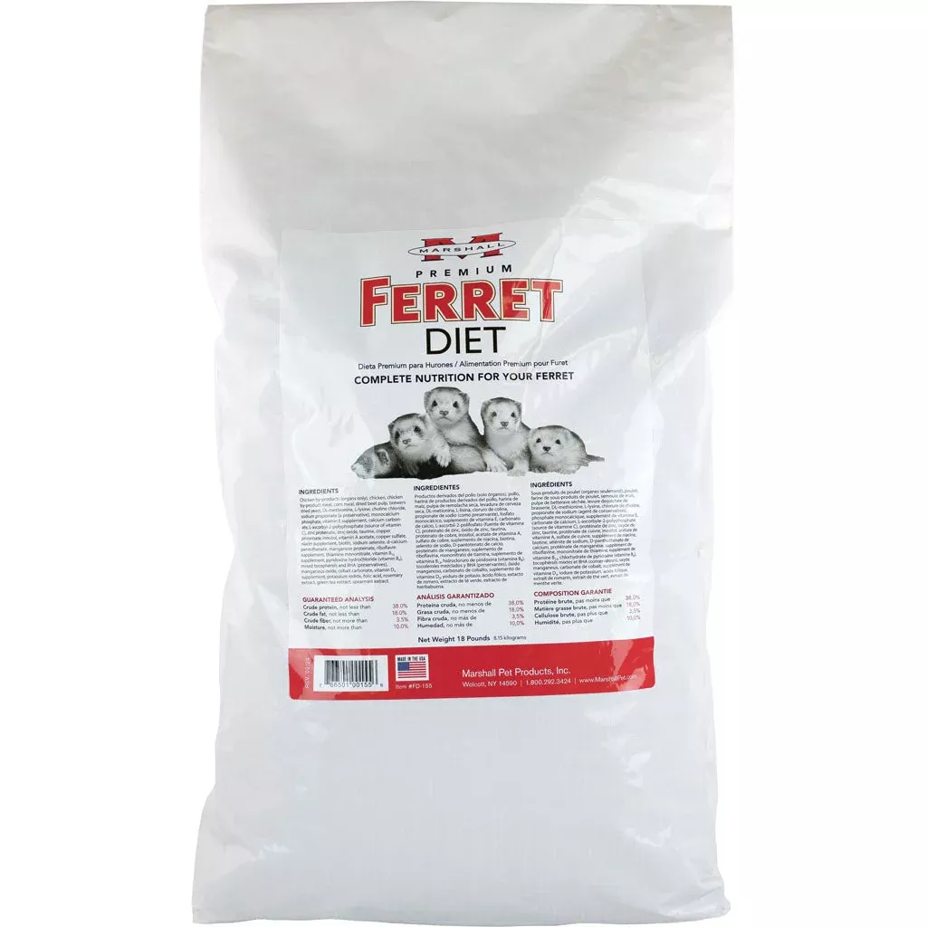 Marshall Premium Ferret Diet Complete Nutrition 18 lb