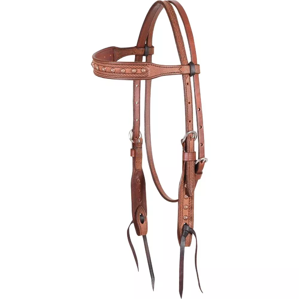Martin Saddlery Rope Border and Dots Browband Headstall