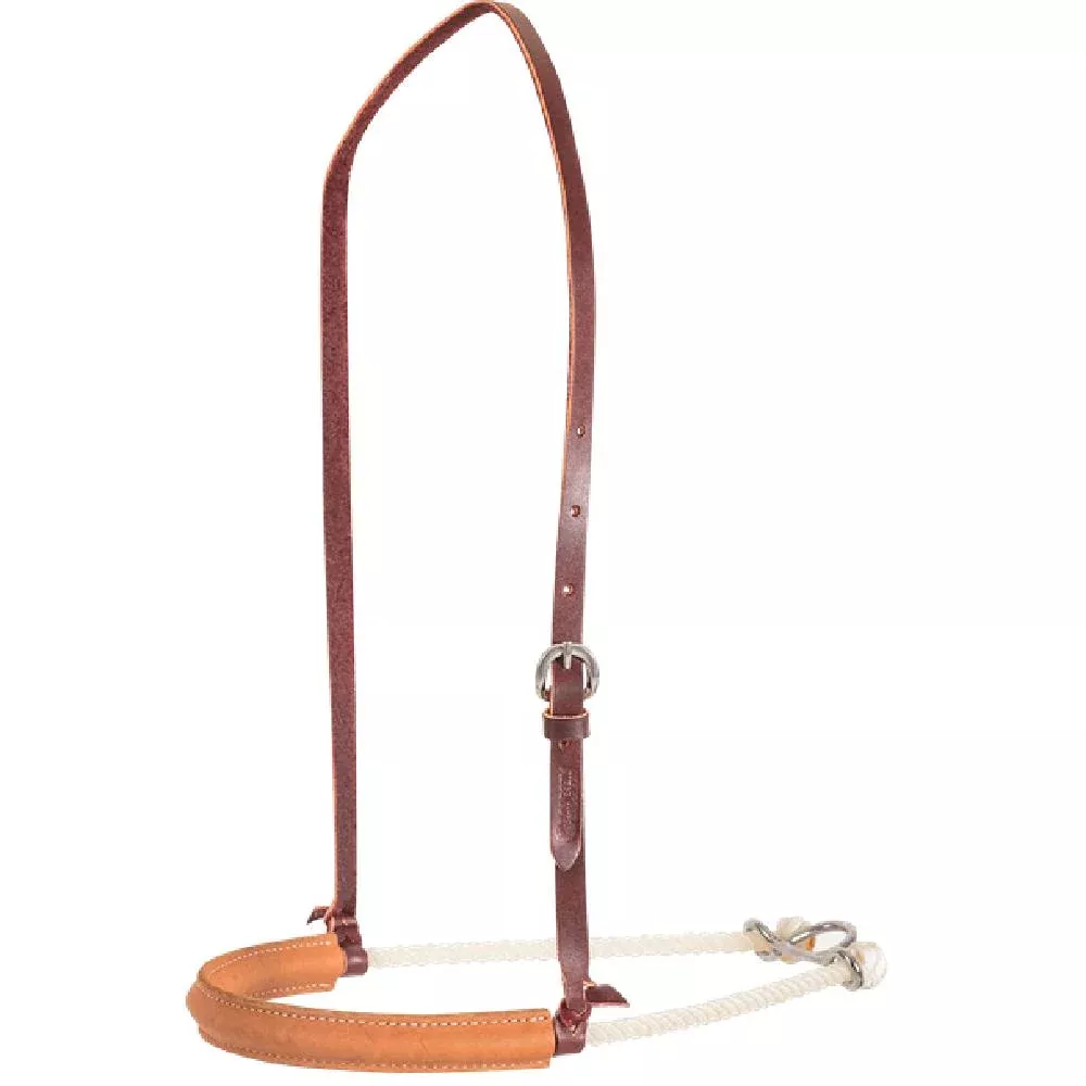 Martin Saddlery Single Rope Natural Roughout Leather Covered Noseband