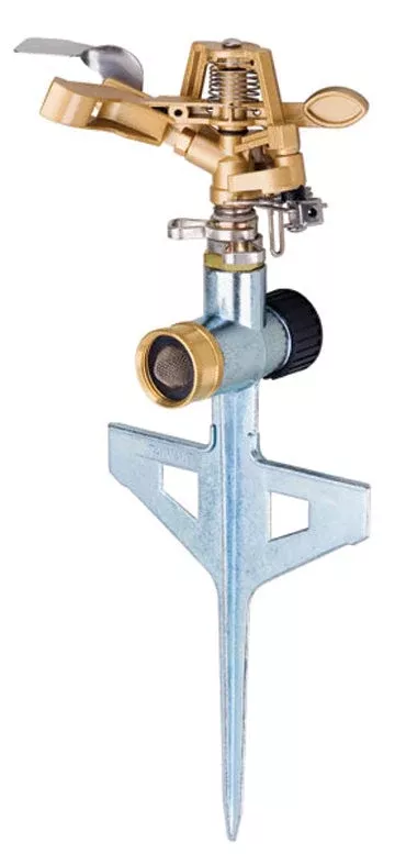Melnor Metal Pulsating Sprinkler with Step Spike, 85 ft Diameter