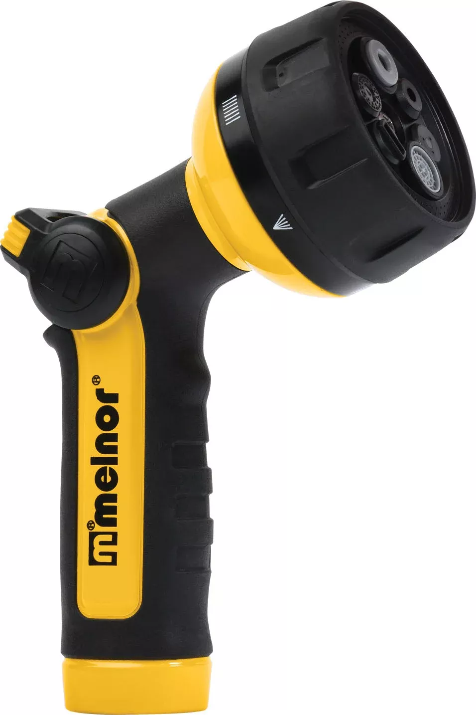 Melnor Vortex 6-Pattern Thumb Control Nozzle, Black/Yellow