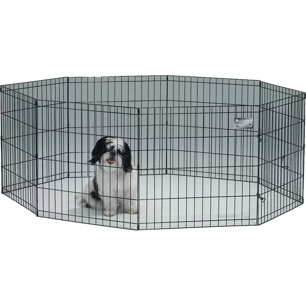 MidWest 8-Panel Exercise Pen, 24 x 30 in, Black