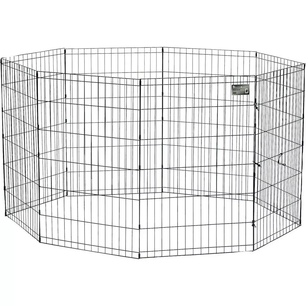 Midwest 8-Panel Exercise Pen, 24 x 48 in, Black