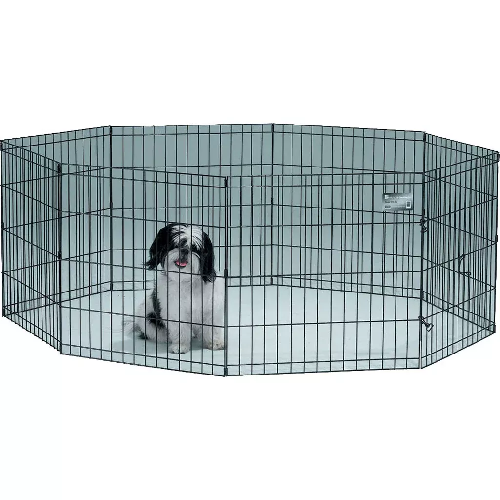 MidWest 8 Panel Exercise Pen 24x24 in Black