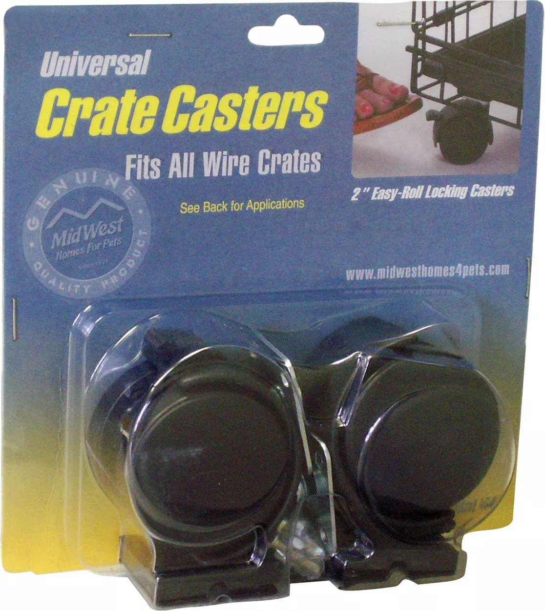 MidWest Dog Crate Casters Black (2 Pack)