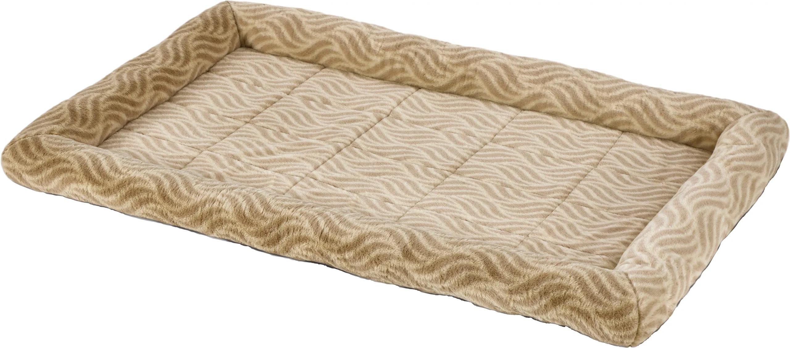 MidWest Quiet Time Deluxe Wave Pet Bed Tan 48 in