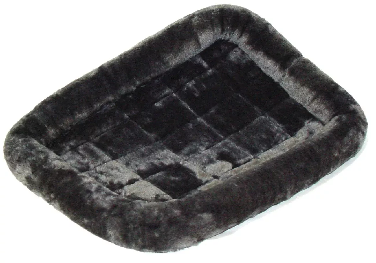 MidWest Quiet Time Sheepskin Pet Bed, 48x30 in, Gray