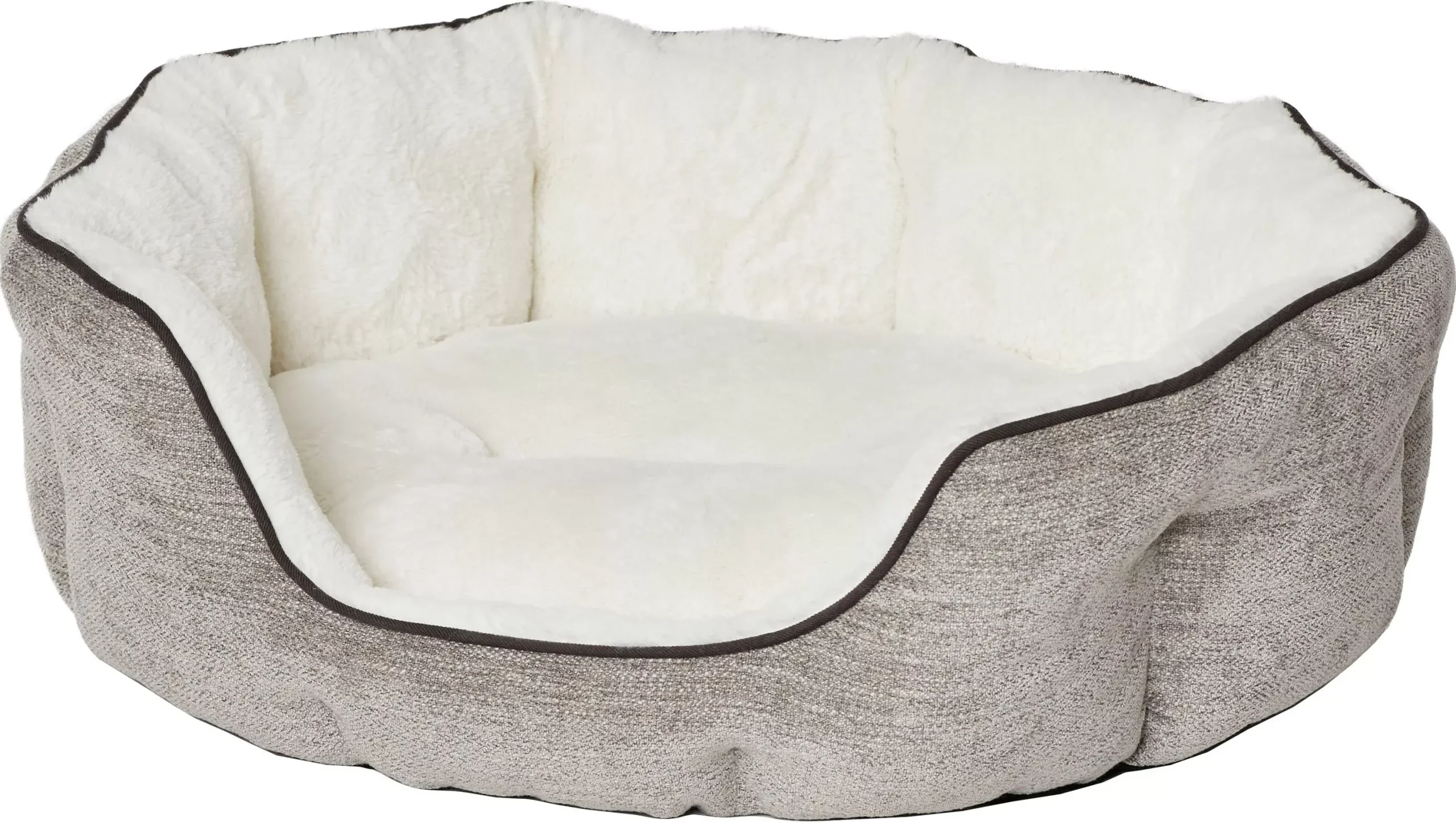 MidWest Quiet Time Tulip Fur Pet Bed Medium Taupe