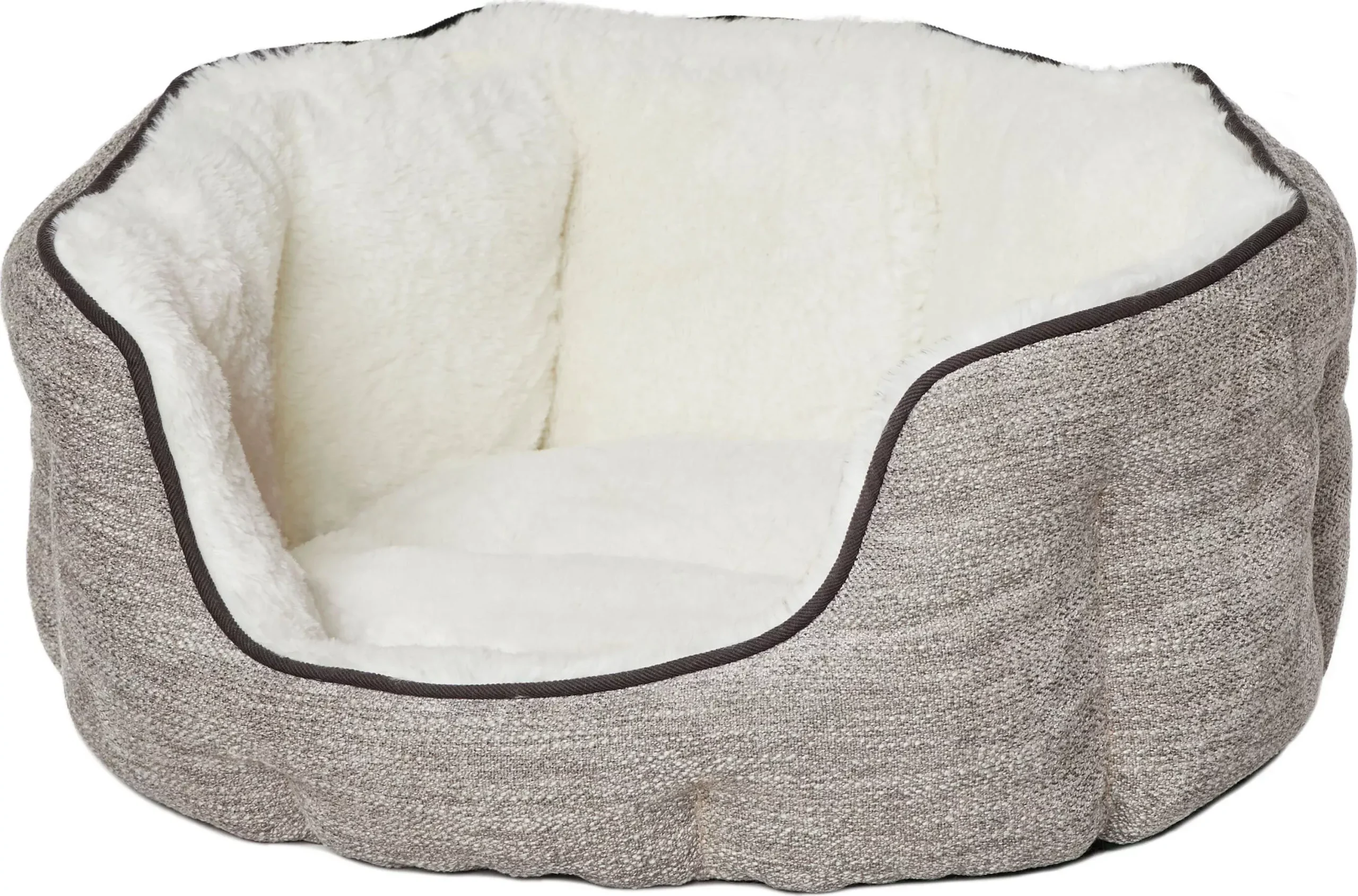 MidWest Quiet Time Tulip Fur Pet Bed, X-Small, Taupe