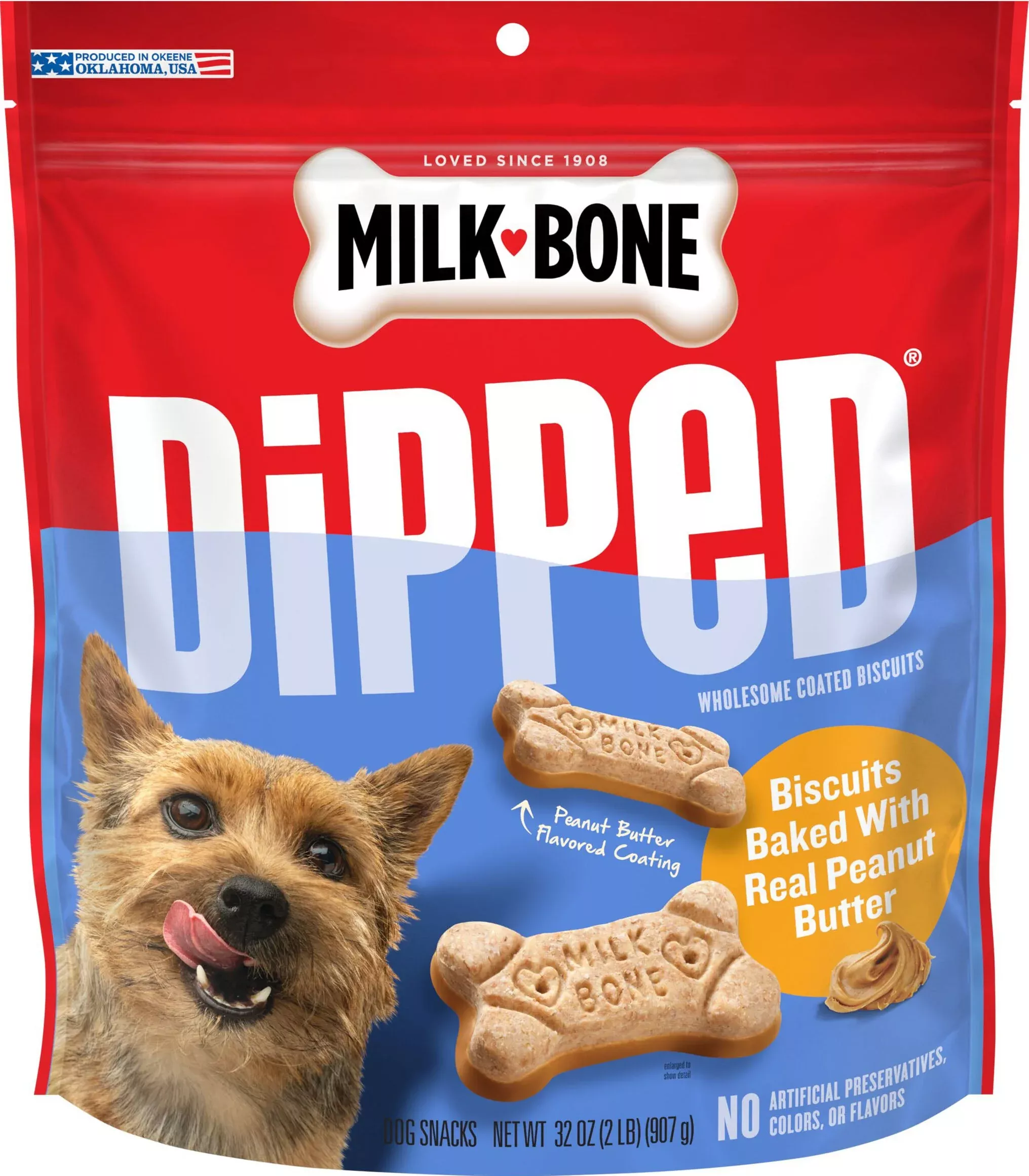 Milk-bone Dipped Dog Biscuits Baked 32 OZ Peanut Butter