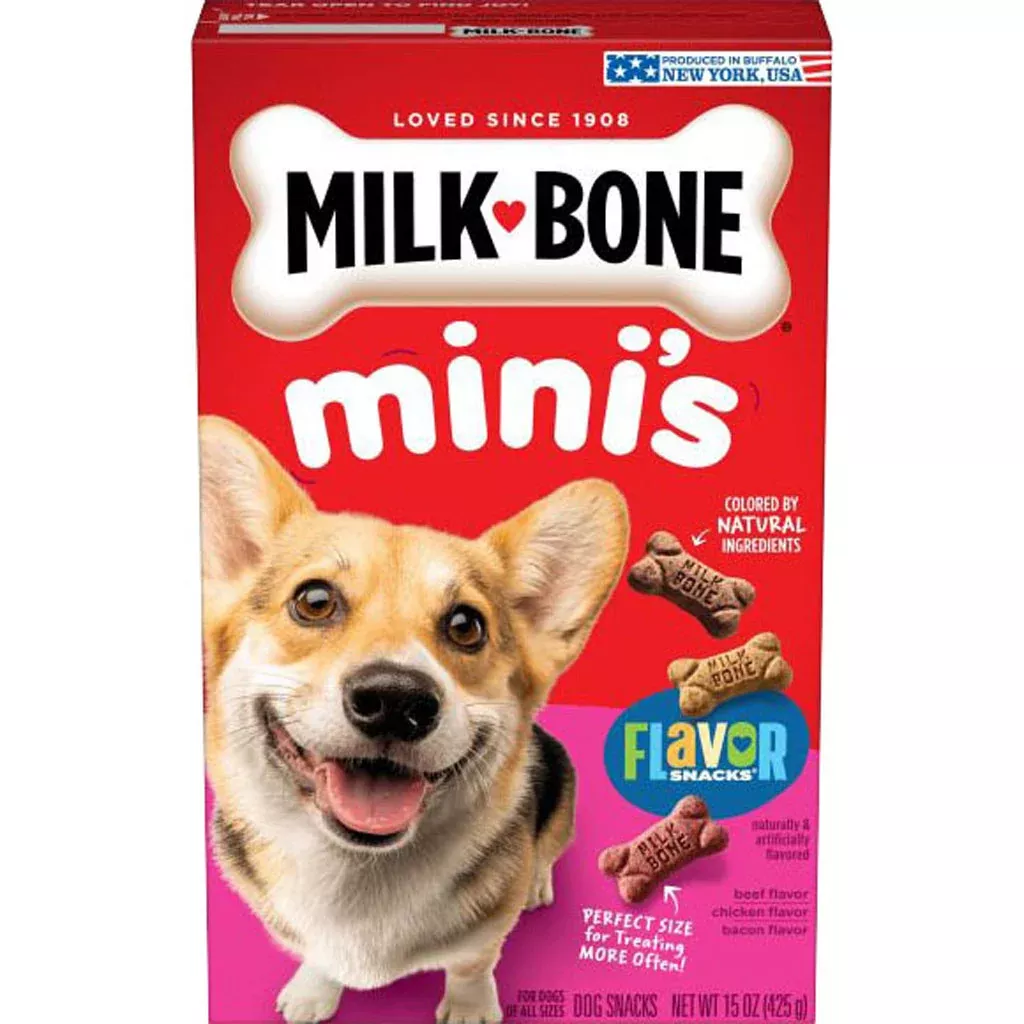 Milk-Bone Flavor Snacks Small Dog Biscuits, Beef, Chicken & Bacon, 15 oz