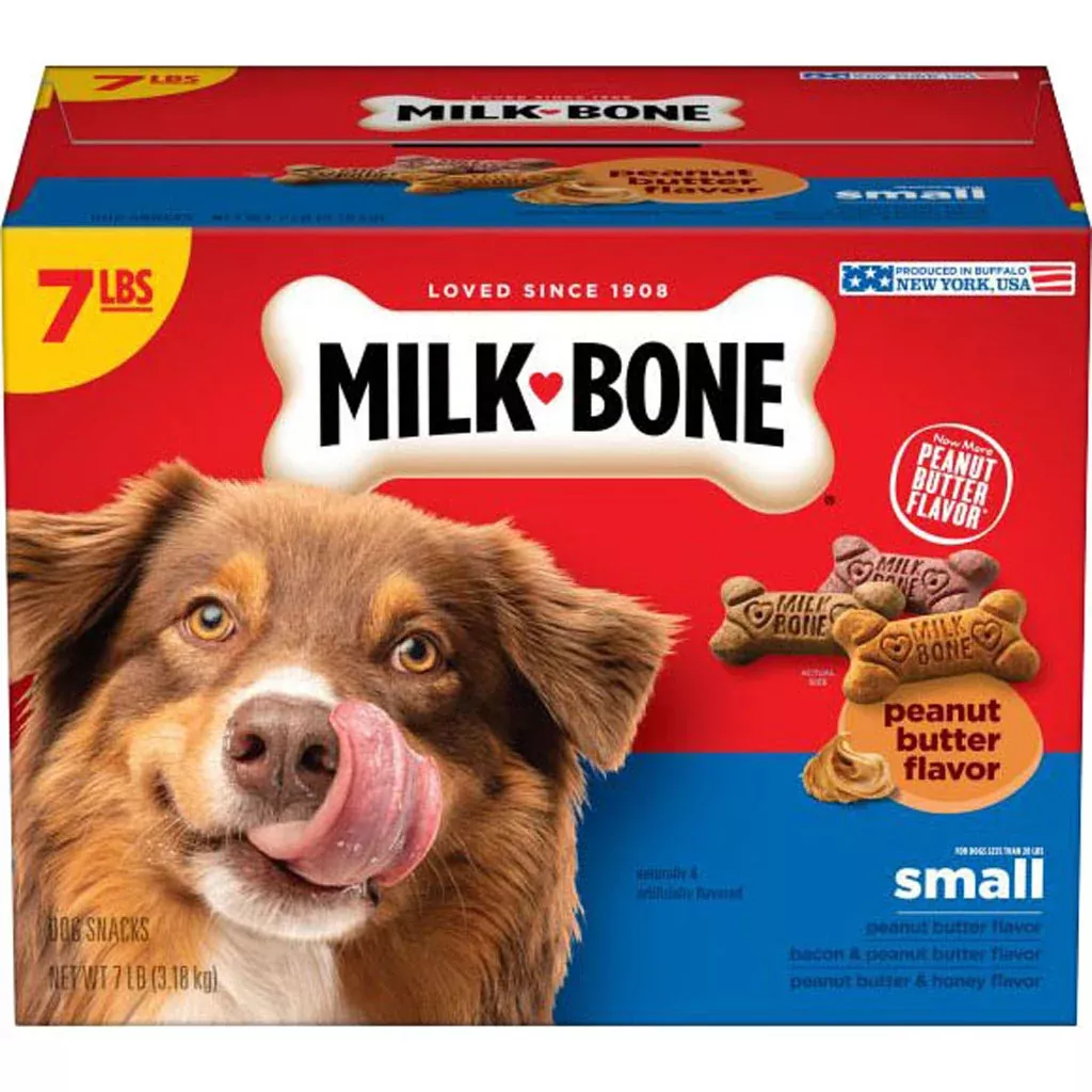 Milk-Bone Flavored Dog Biscuits, Peanut Butter, Small, 7 lb