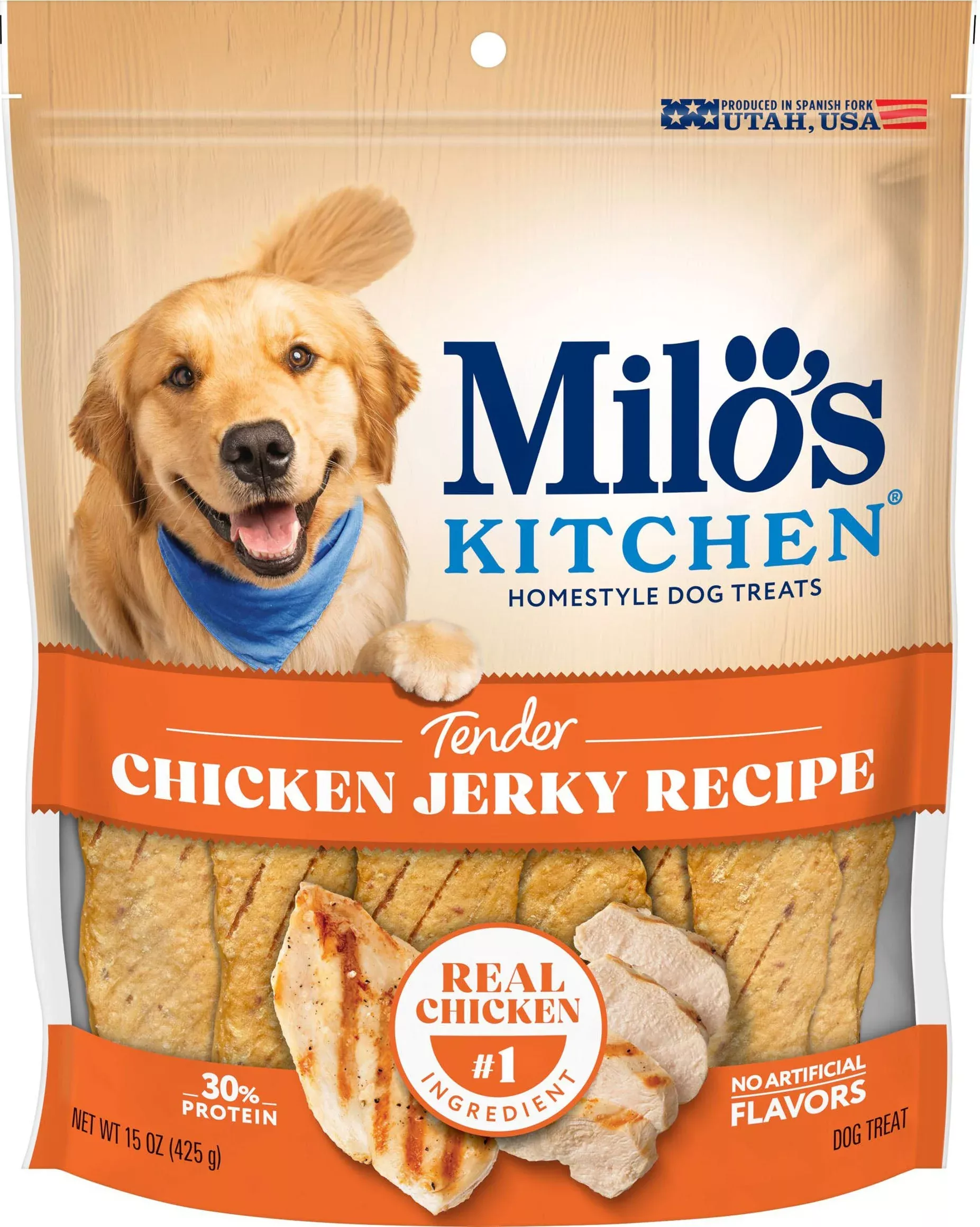 Milo's Kitchen Jerky Strips Chicken Dog Treats 15 oz