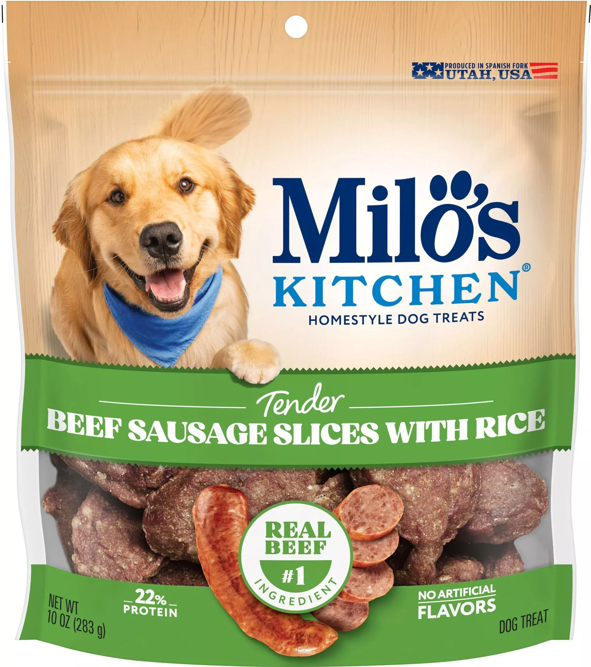 Milo's Kitchen Sausage Slices Beef/Rice Dog Treats 10 Oz