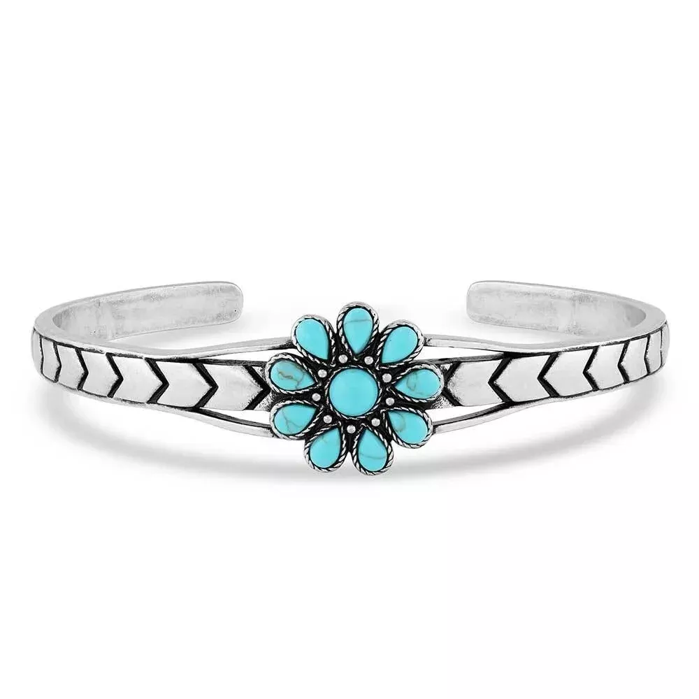 Montana Silversmiths Blue SunflowerTurquoise Cuff Bracelet