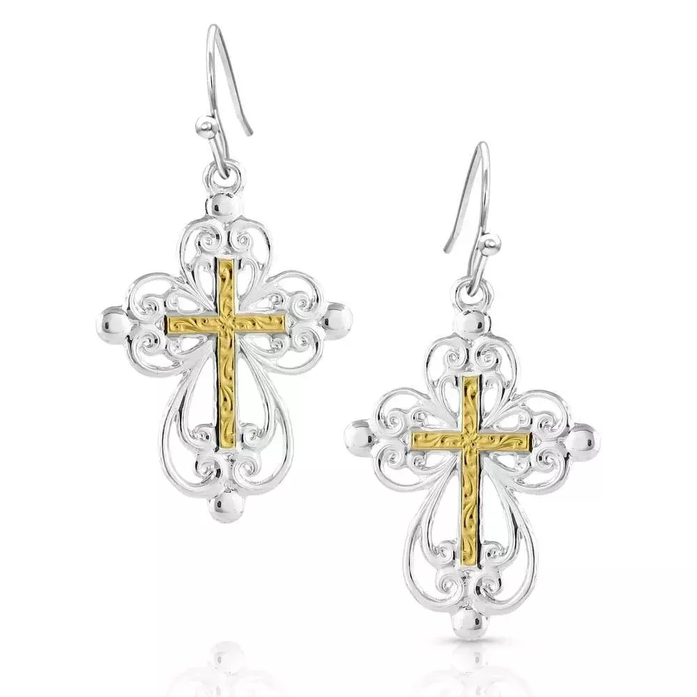 Montana Silversmiths Enlightened Faith Cross Earrings