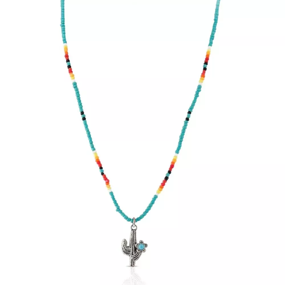 Montana Silversmiths Flowered Saguaro Beaded Attitude Necklace