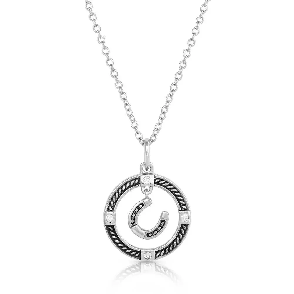 Montana Silversmiths Luck of the Draw Horseshoe Necklace