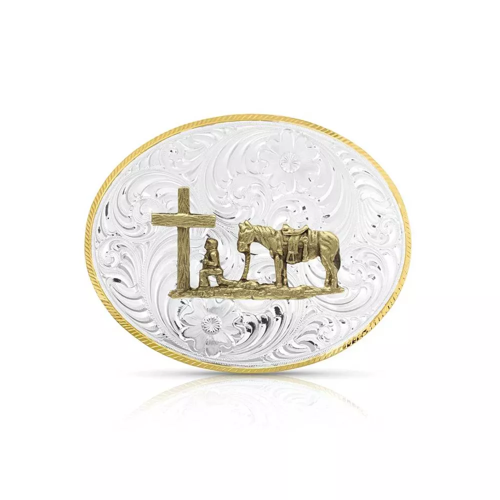 Montana Silversmiths Small Oval Christian Cowboy Buckle