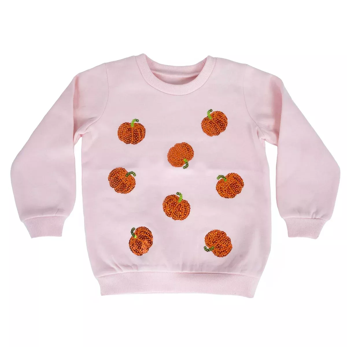 Mud Pie Toddler Girl's Sequin Pumpkin Sweatshirt