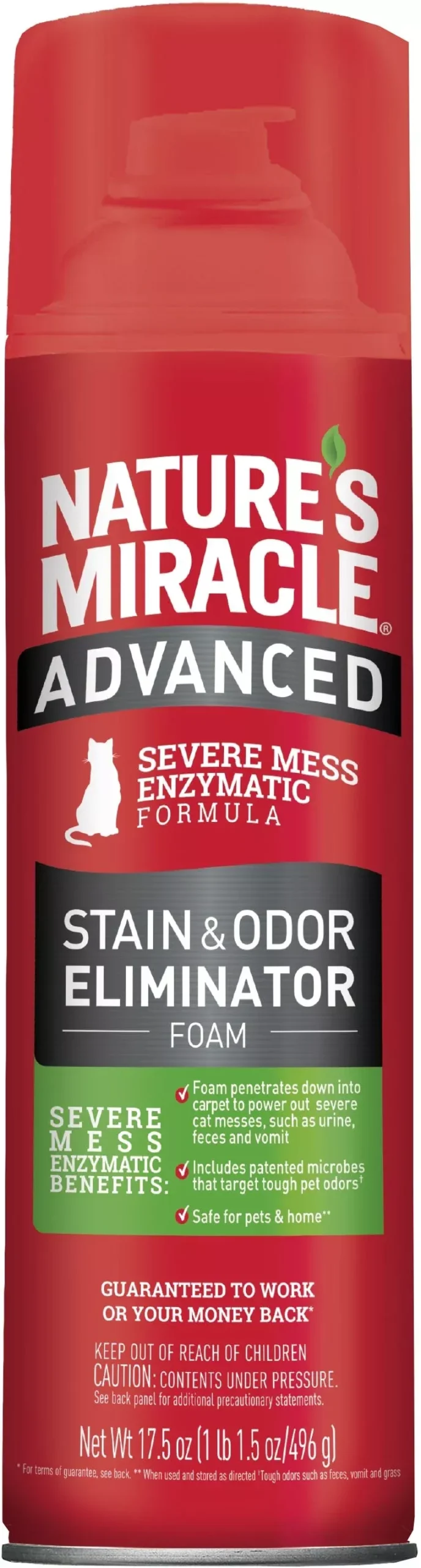 Nature's Miracle Advanced Stain & Odor Remover Foam for Cats, 17.5 oz