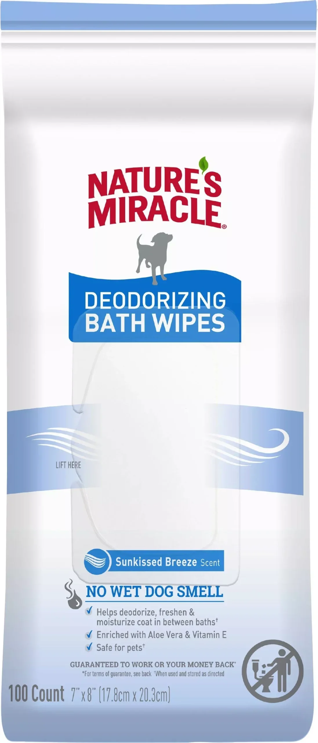 Nature's Miracle Deodorizing Bath Wipes Sunkissed Breeze 100 Count