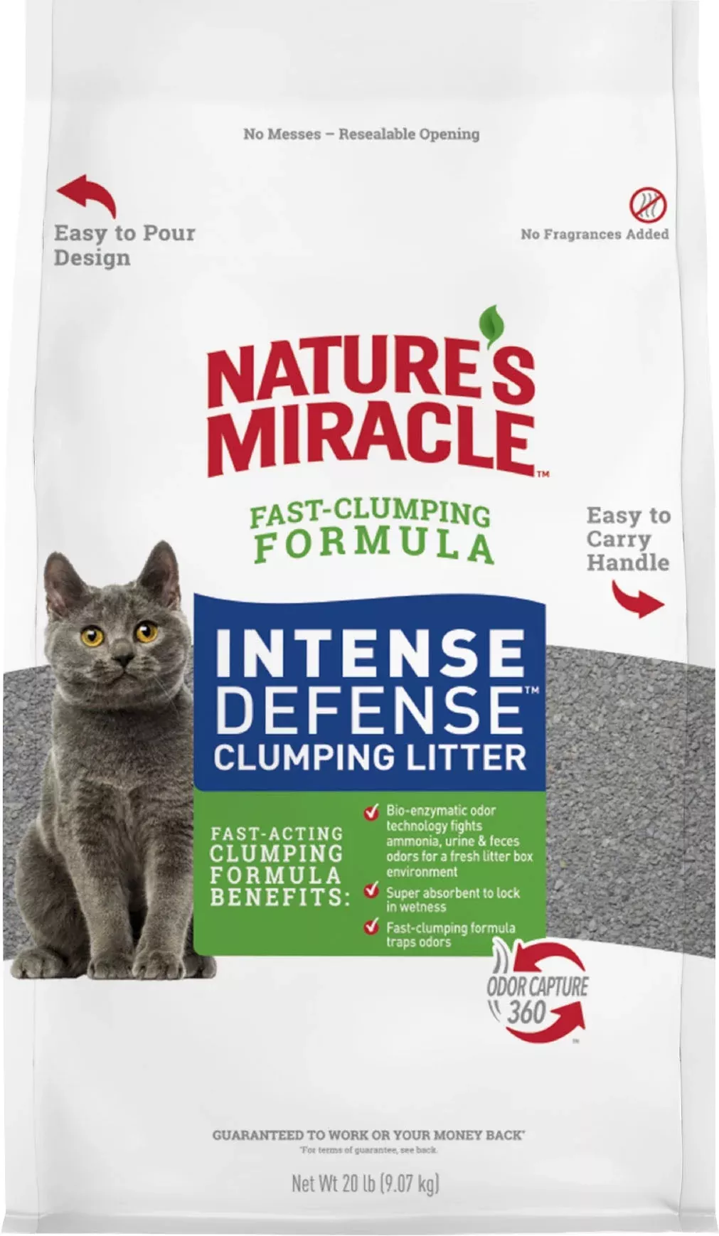 Nature's Miracle Intense Defense Clumping Cat Litter 20 lb