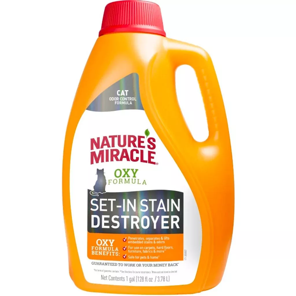 Nature's Miracle Oxy Formula Stain & Odor Remover for Cats, Orange 1 Gal