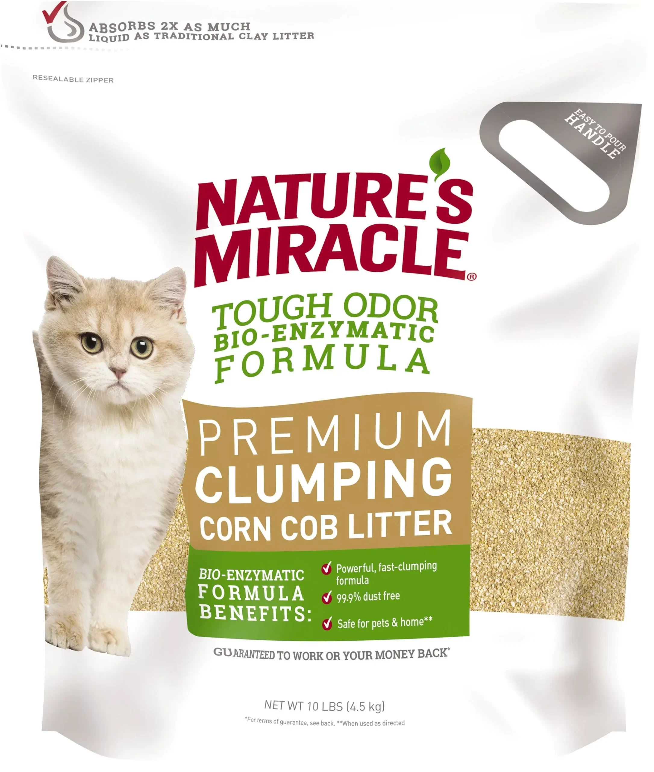 Nature's Miracle Premium Clumping Corn Cob Cat Litter, 10 lb