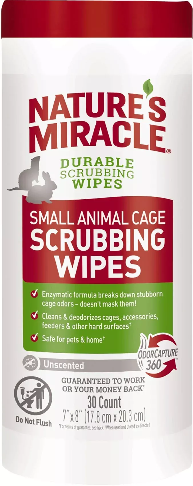 Nature's Miracle Small Animal Cage Scrubbing Wipes 30 Count