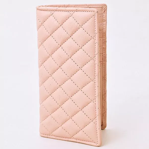 NEVER MIND Quilted Leather Continental Bifold Wallet Organizer