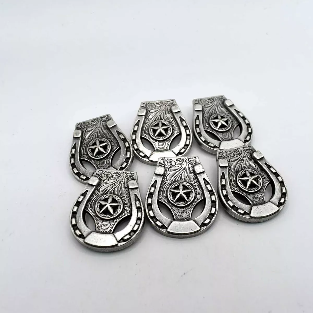 NEW 1" Horseshoe Concho Set of 6