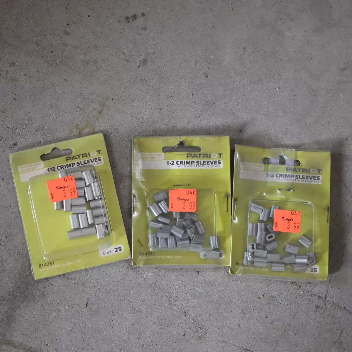 NEW Discontinued Patriot 1-2 Crimp Sleeves 25pk Bundle Of 3